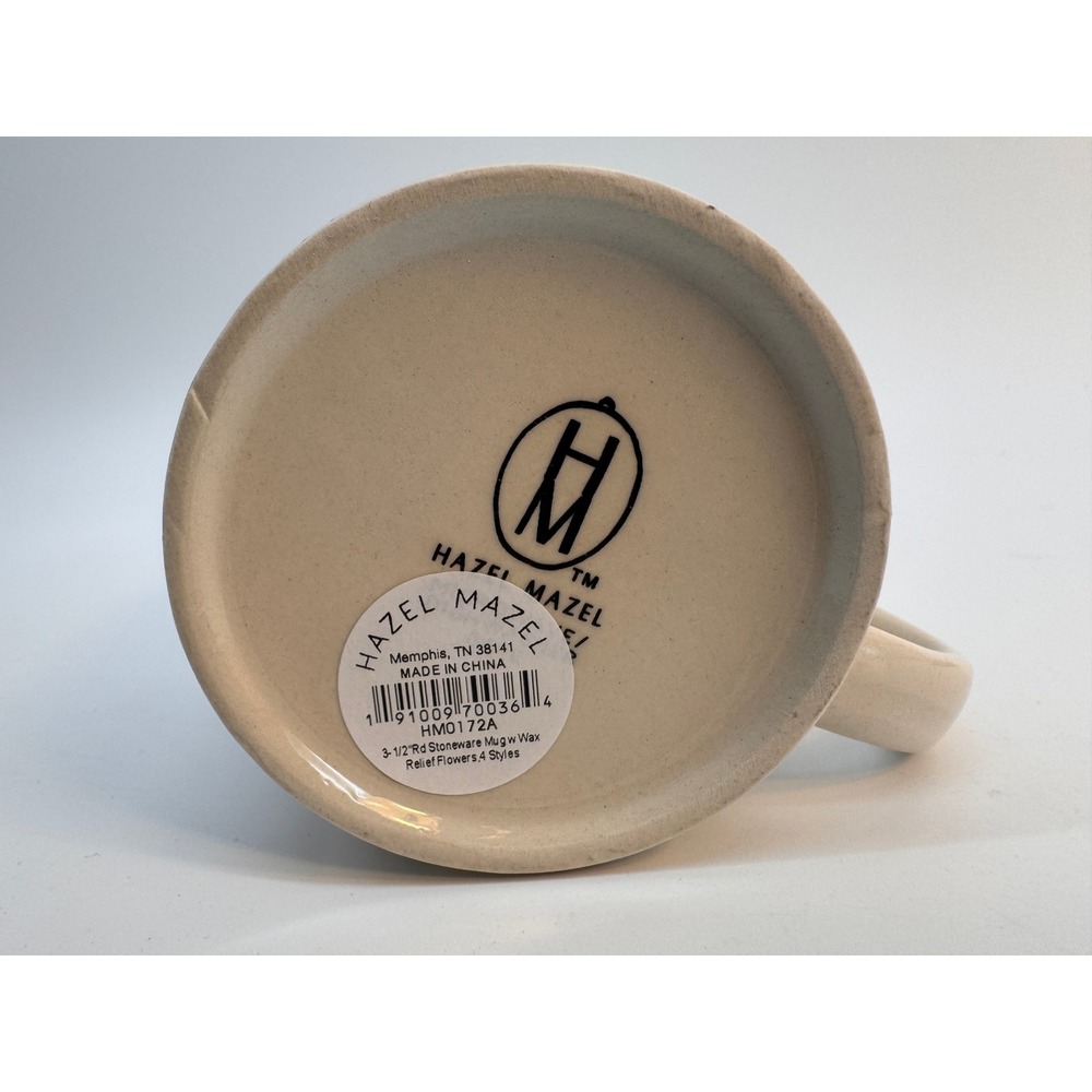 Hazel Mazel Red Daisy Stoneware Mug and Saucer Set Wax Relief Floral HM0172A NWT - Picture 7 of 13